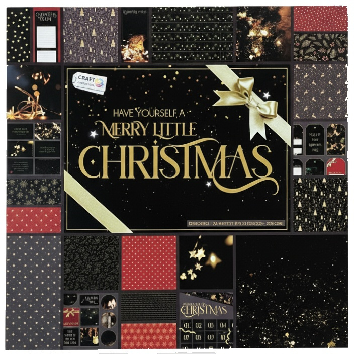 Sada jednostranných papírů 30,5×30,5cm Merry Little Christmas