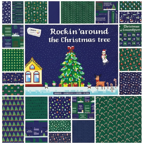 Sada jednostranných papírů 30,5×30,5cm Rock in around the Christmas tree