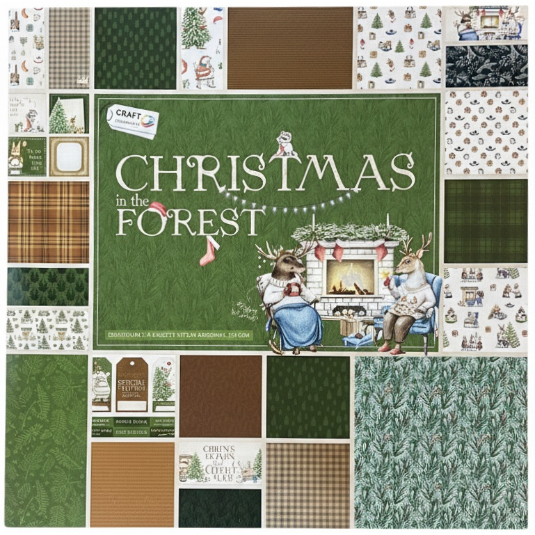 Sada jednostranných papírů 30,5×30,5cm Christmas in the Forest