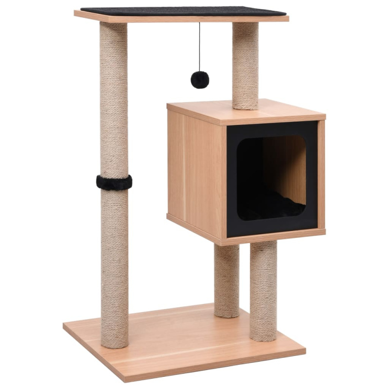 Škrabadlo Pro Kočky Se Sisalovým Koberečkem 82 Cm - Černá