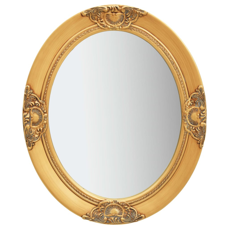 Nástěnné Zrcadlo Barokní Styl Zlaté - Zlatá / Φ 50 cm