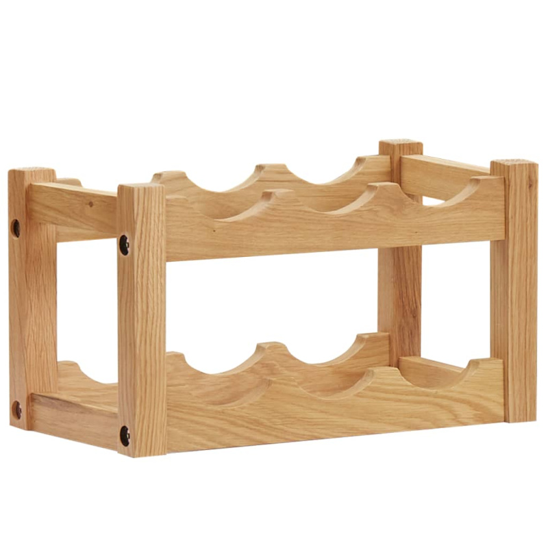 Stojan Na Víno Na 6 Lahví 37 X 21 X 21 Cm Masivní Dubové Dřevo - 12