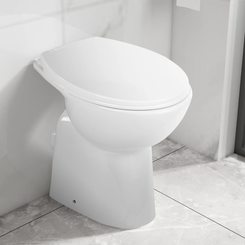 Vysoké Wc Bez Okraje Měkké Zavírání O 7 Cm Vyšší Keramika Bílé - Černá