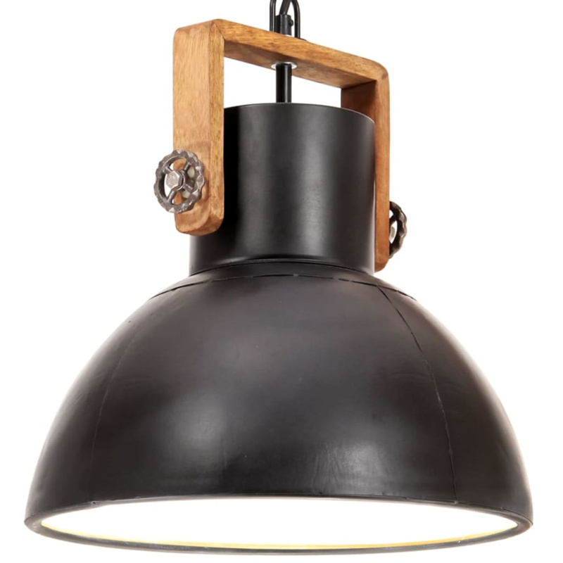 Industriální Závěsné Svítidlo 25 W Černé Kulaté 30 Cm E27 - Bílá / Ø 40 cm