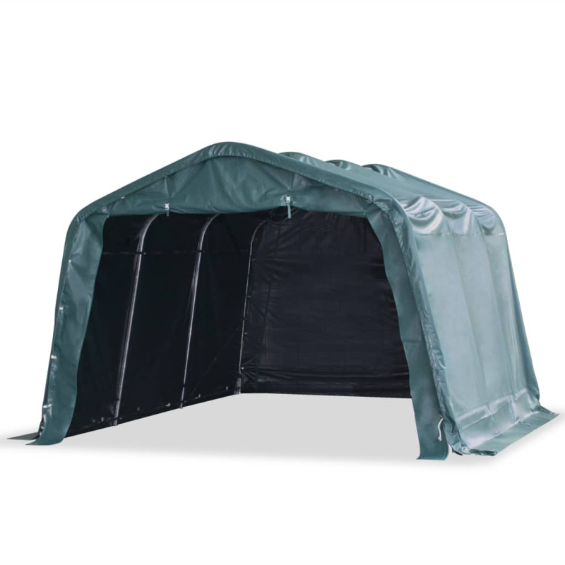 Mobilní Přístřešek Pro Zvířata Pvc 550 G/M² 3,3X4,8M Tm. Zelený - 3.3 x 3.2 m