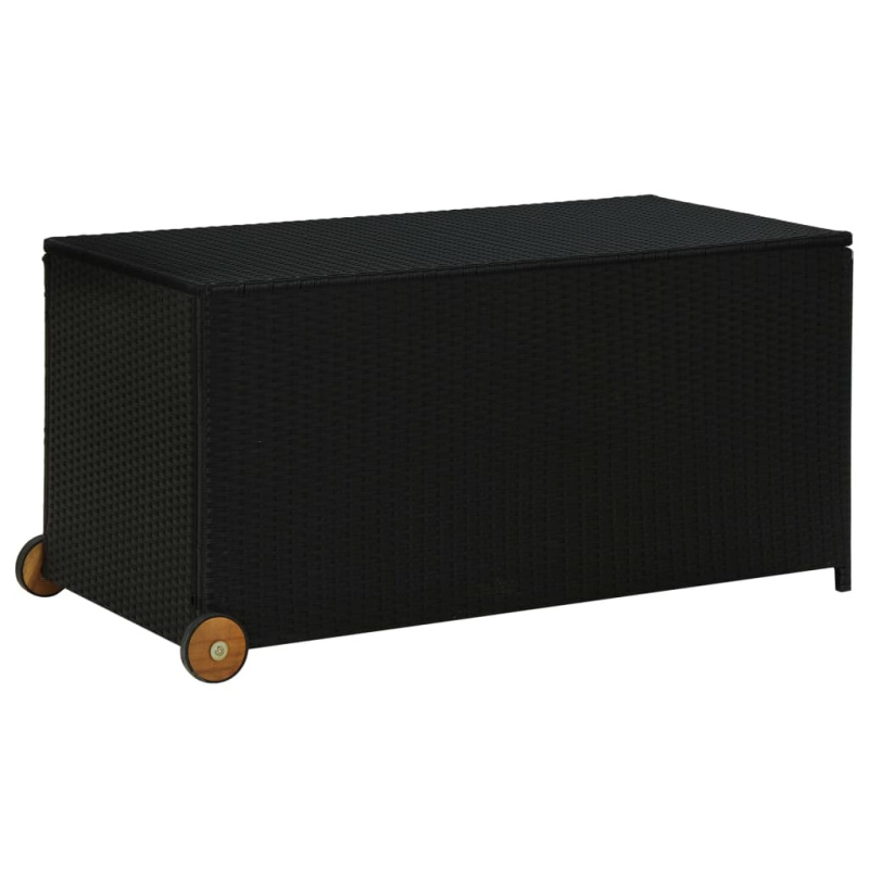 Zahradní Úložný Box Černý 120X 65 X 61 Cm Polyratan - Černá