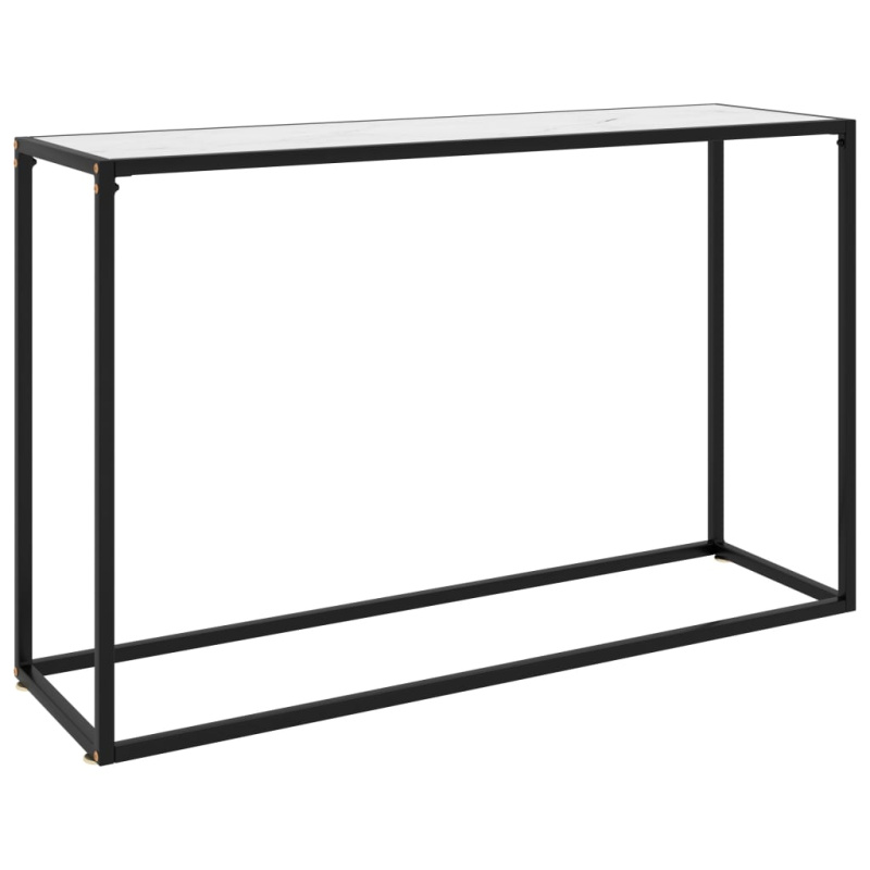 Konzolový Stolek Bílý Tvrzené Sklo Bílá - S nožičkami / 80 x 35 x 75 cm