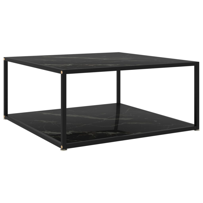Konferenční Stolek Černý Tvrzené Sklo - Bílá / 100 x 50 x 35 cm