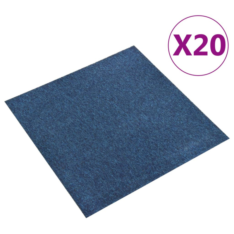 Kobercové Podlahové Dlaždice 20 Ks 5 M² 50 X 50 Cm Tmavě Modré - Antracitová