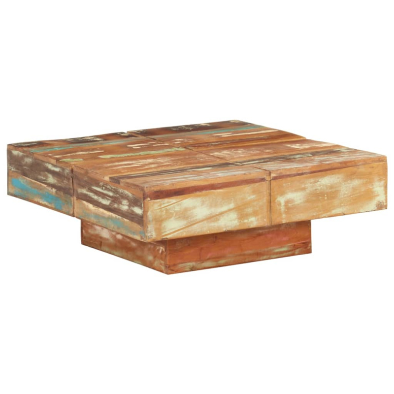 Konferenční Stolek - masivní recyklované dřevo / 80 x 80 x 28 cm