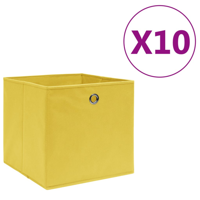 Úložné Boxy Netkaná Textilie 28 X 28 X 28 Cm - Černá / 10