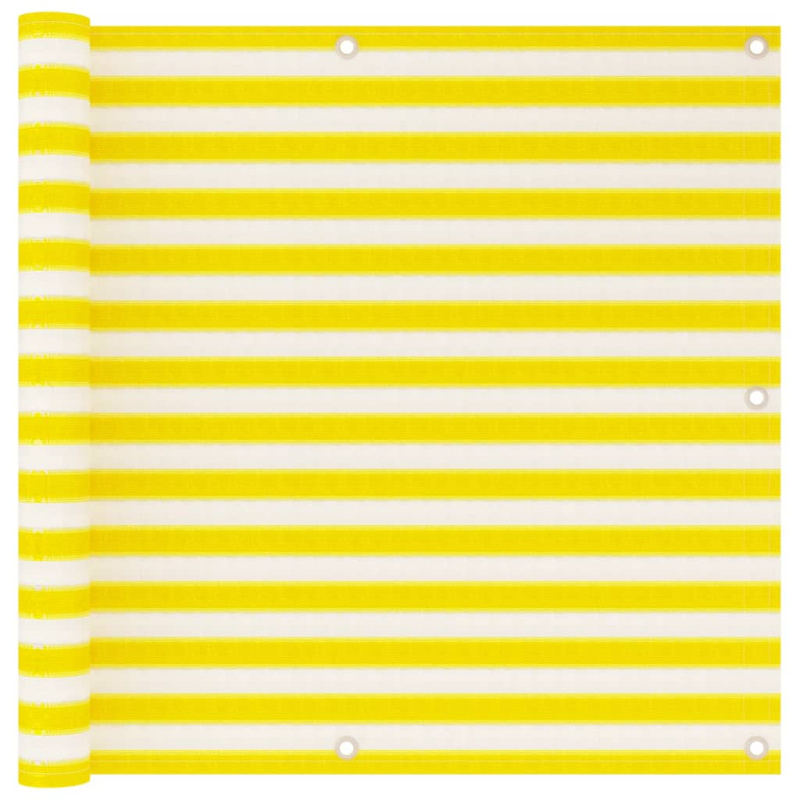 Balkonová Zástěna Žluto-Bílá Hdpe Žluto-Bílá - 120 x 500 cm