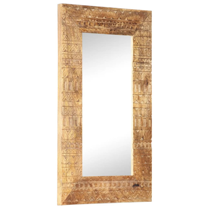 Ručně vyřezávané zrcadlo 110 x 50 x 2,5 cm masivní mangovník