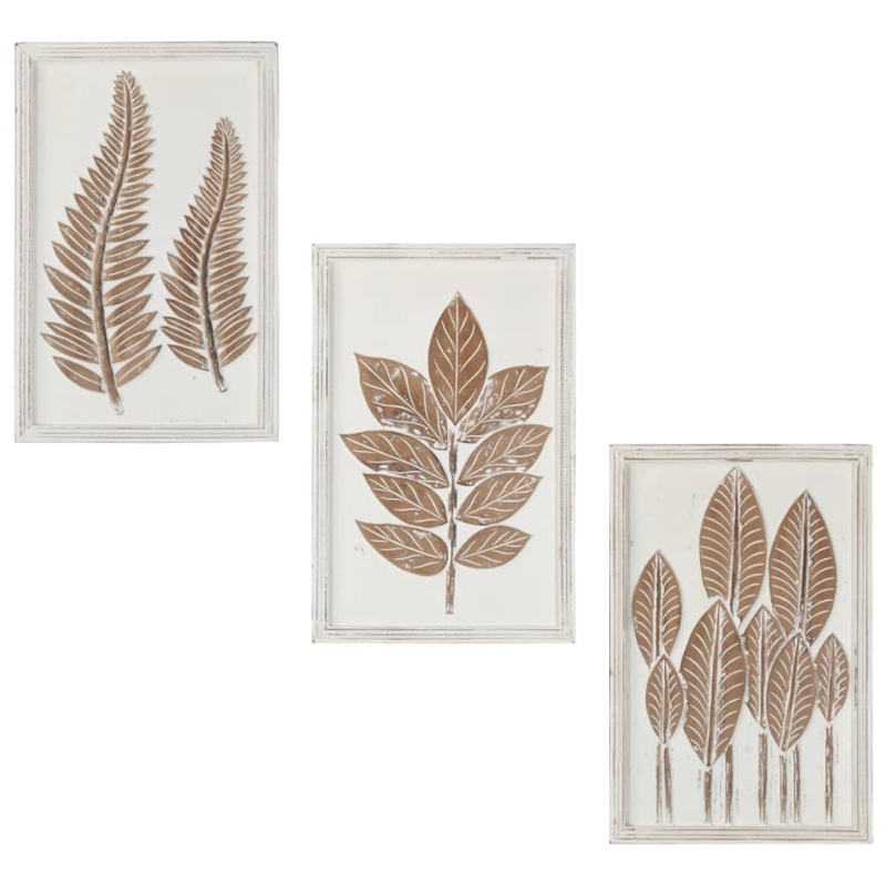 Ručně Vyřezávané Nástěnné Panely 3 Ks Mdf 40 X 60 X 1,5 Cm