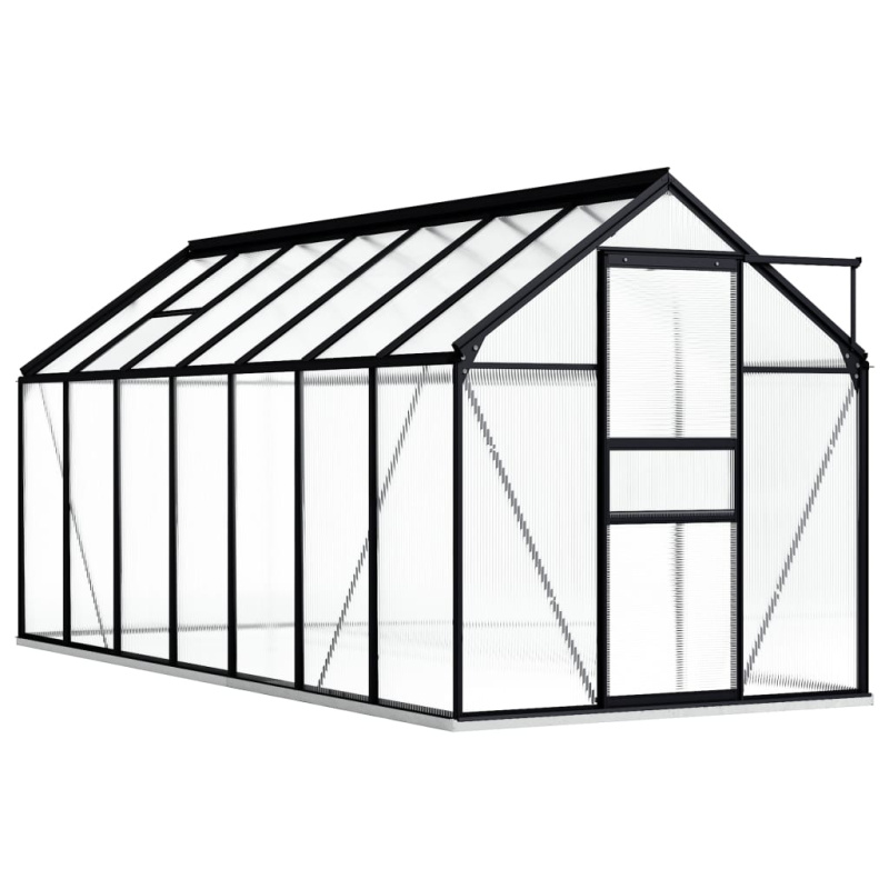 Skleník antracitový hliníkový 2,47 m²