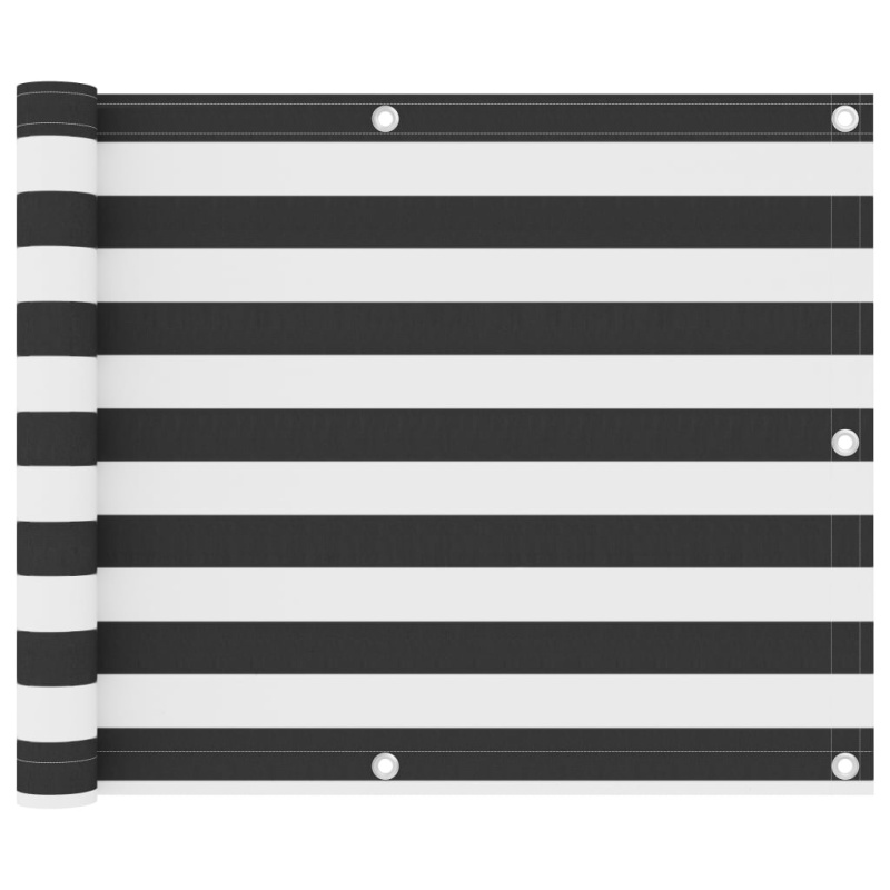 Balkónová Zástěna Oxfordská Látka Antracitová A Bílá - 120 x 500 cm