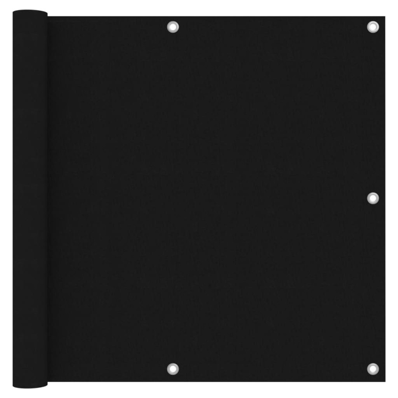 Balkónová Zástěna Černá Oxfordská Látka Černá - 75 x 300 cm