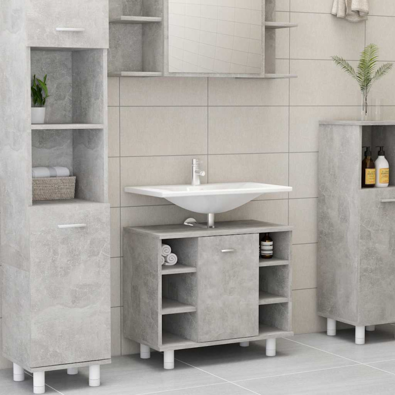 Koupelnová Skříňka Betonově Šedá 60X32X53,5 Cm Kompozitní Dřevo