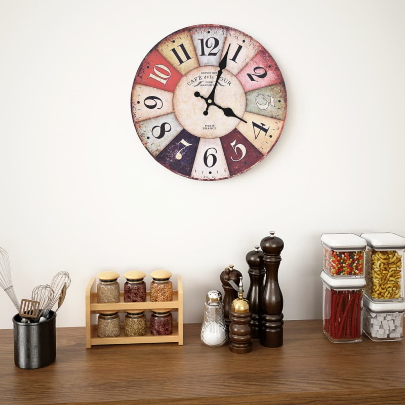 Vintage Nástěnné Hodiny Barevné - pestrá / 60 cm