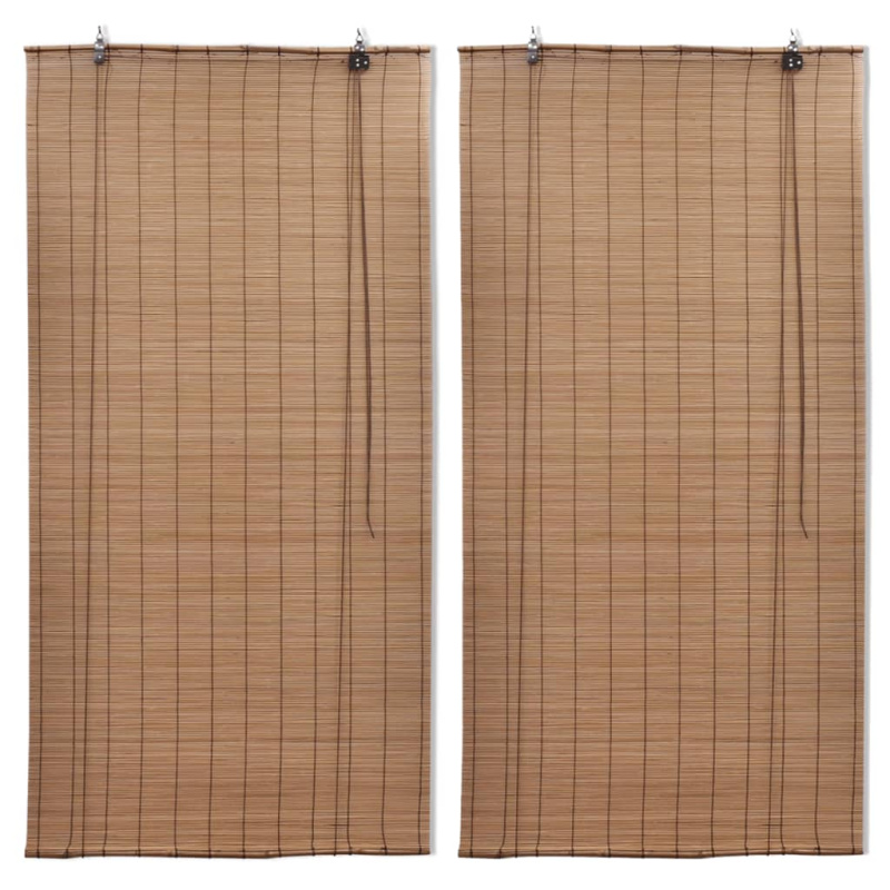 Zatemňovací Rolety Z Bambusu 2 Ks 80 X 160 Cm Hnědé