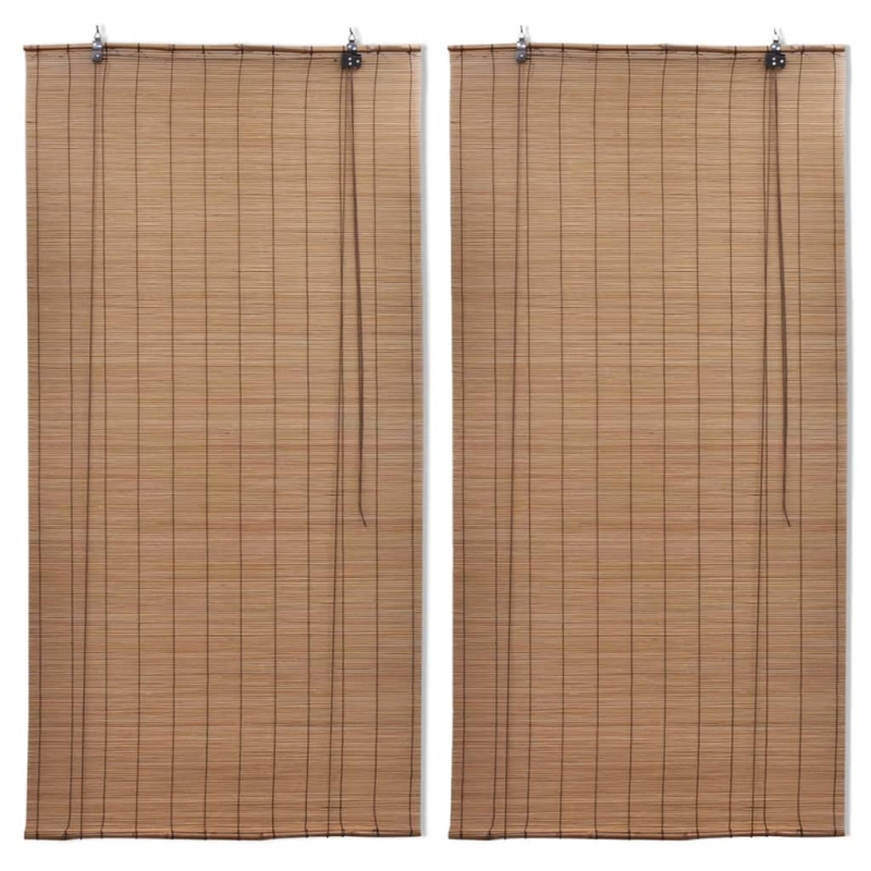Zatemňovací Rolety Z Bambusu 2 Ks 100 X 160 Cm Hnědé