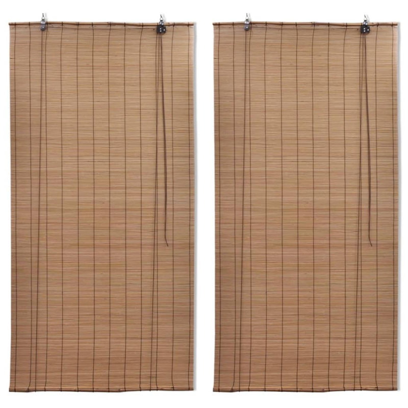 Zatemňovací Rolety Z Bambusu 2 Ks 150 X 220 Cm Hnědé