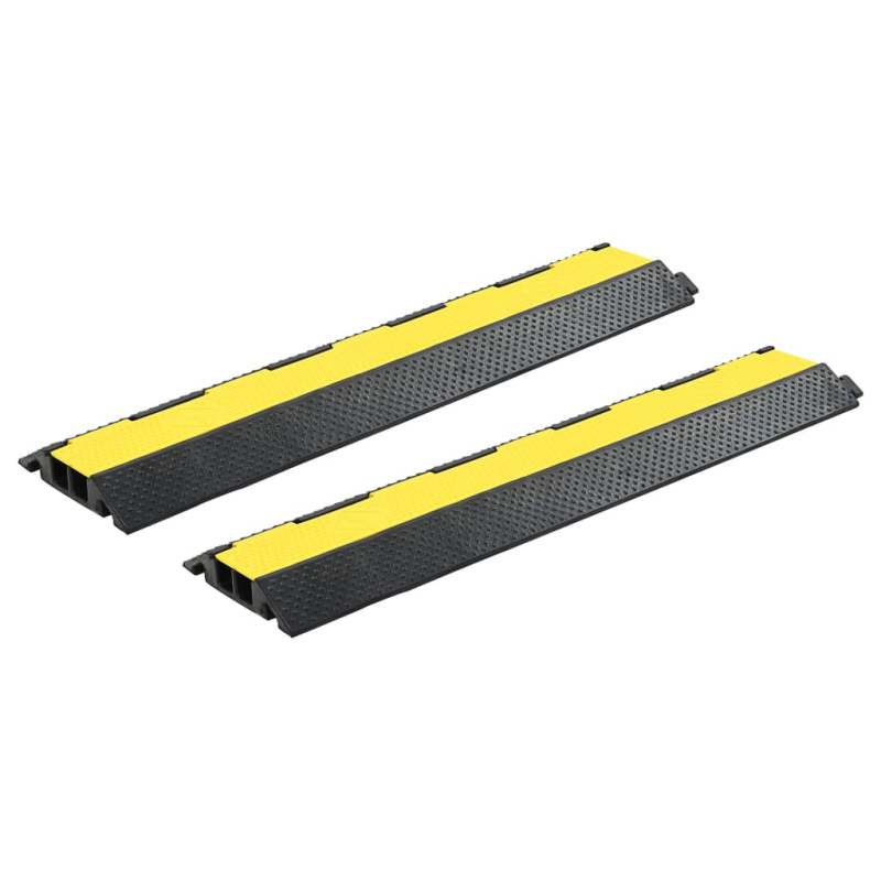 Kabelové Ochranné Mosty 2 Ks 2 Kanálky Gumové 101,5 Cm