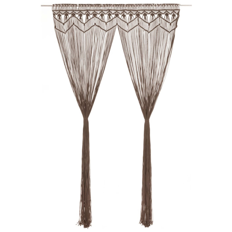 Macramé Závěs 140 X 240 Cm Bavlna - Krémová