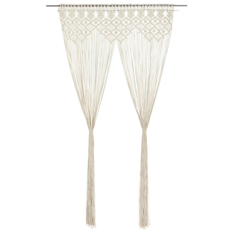 Macramé Závěs 140 X 240 Cm Bavlna - Modrá