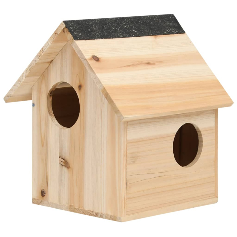 Domeček Pro Veverky Jedlové Dřevo 26 X 25 X 29 Cm Bílo-Šedá