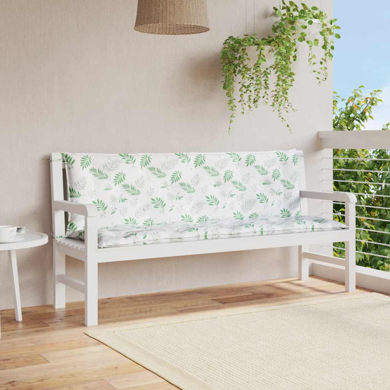 Podušky Na Zahradní Lavici 2 Ks Vzor Listů 150X50X7 Cm Textil - Taupe / 180 cm