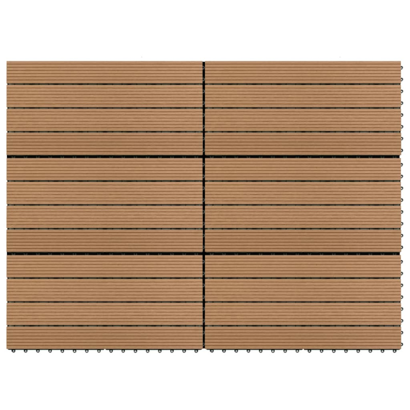 Terasové Dlaždice 6 Ks Wpc 60 X 30 Cm 1,08 M² Hnědé - Tmavě hnědá