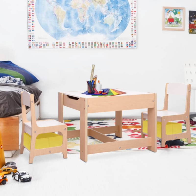 Dětský Stůl Se 2 Židlemi Mdf - Hnědá