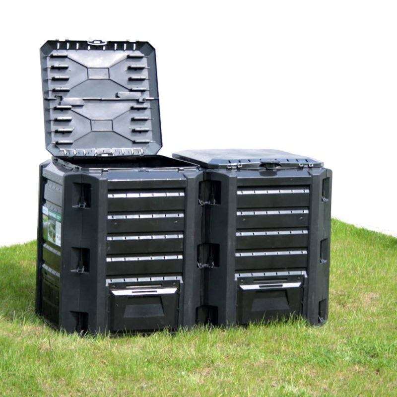 Zahradní Kompostér Černý 1 600 L - 1200 l
