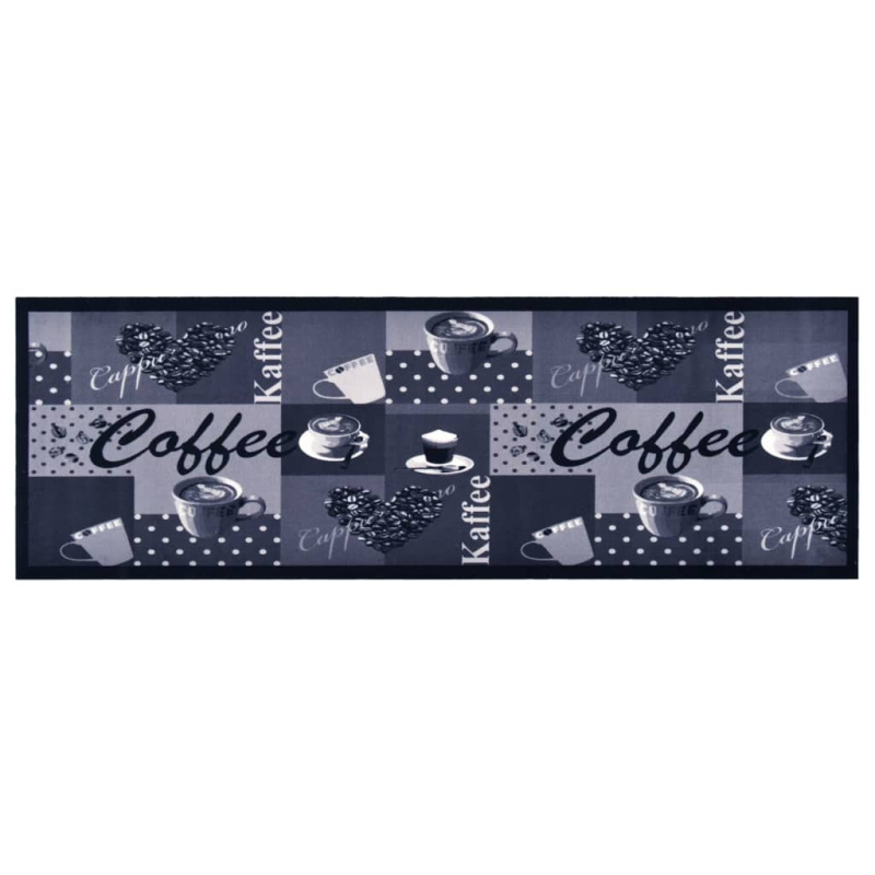 Kuchyňský Koberec Pratelný Coffee Modrý Kávová Modrá - 60 x 180 cm