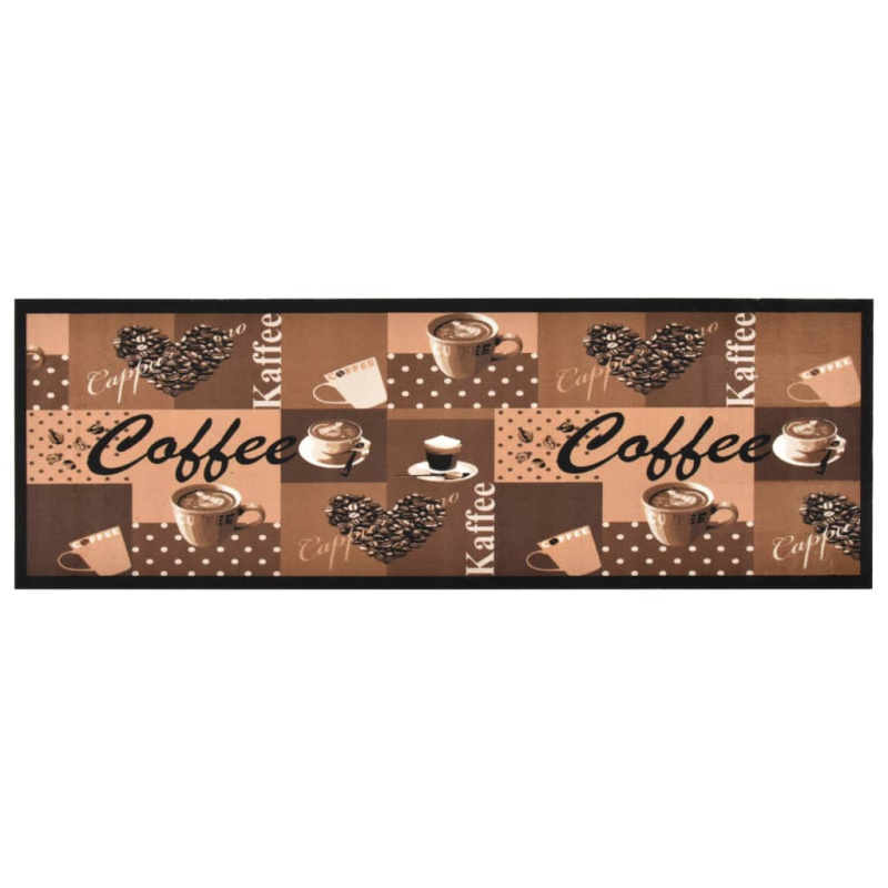 Kuchyňský Koberec Pratelný Coffee Hnědý Kávová Hnědá - 60 x 300 cm