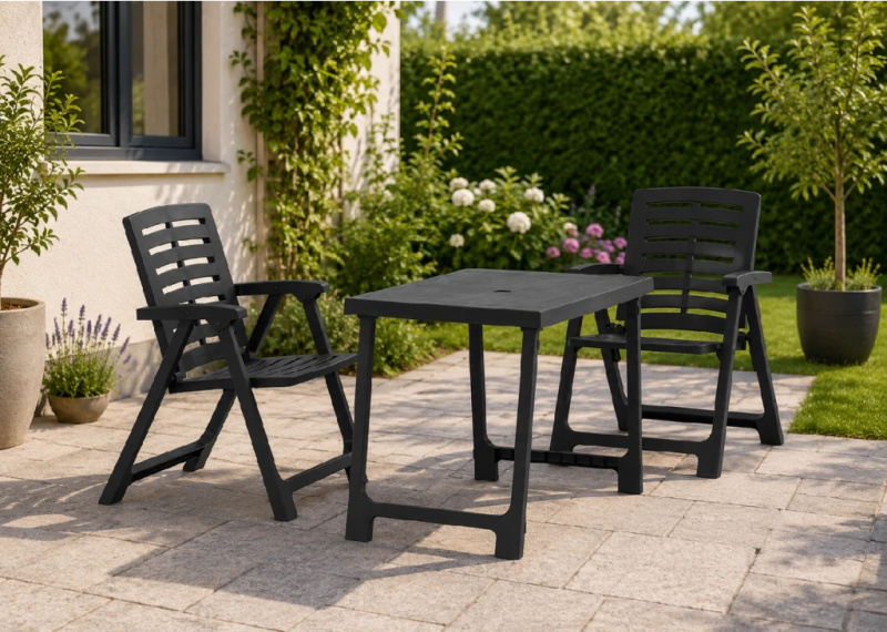 3dílný zahradní set BestBerg 315835 / plast / černá