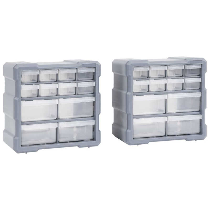 Organizéry S 12 Zásuvkami 2 Ks 26,5 X 16 X 26 Cm - oranžová a černá / 30   9 zásuvky