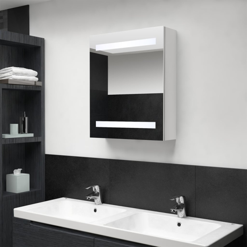 Led Koupelnová Skříňka Se Zrcadlem 50 X 14 X 60 Cm - Zářivě bílá