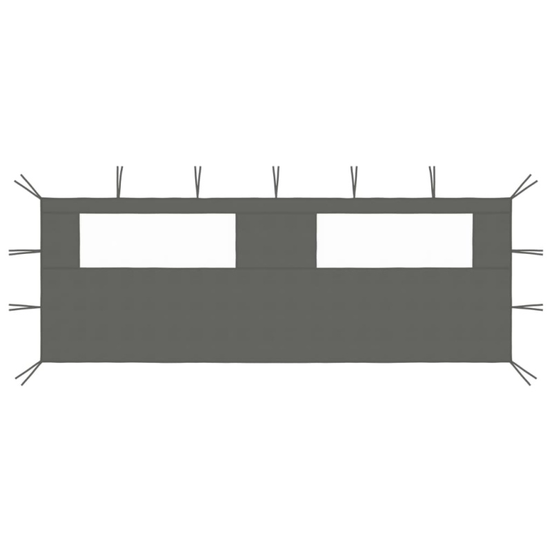 Boční Stěna K Party Stanu S Okny - Antracitová / 4 x 2 m