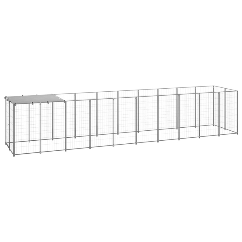 Psí Kotec Stříbrný 6,05 M² Ocel - Stříbrná / 110 x 110 x 110 cm