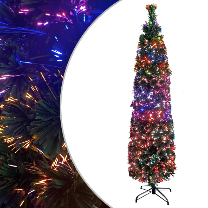 Umělý Úzký Vánoční Stromek Se Stojanem 120 Cm Optické Vlákno - 120 x 35 cm