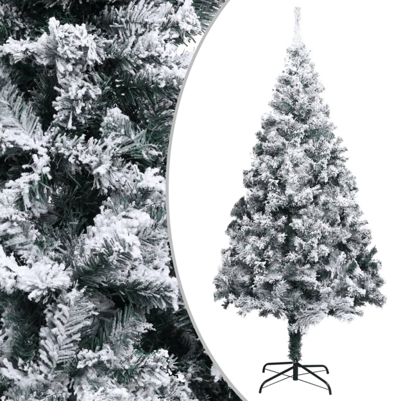 Umělý Vánoční Stromeček Zasněžený Zelený 300 Cm Pvc - 300 x 155 cm