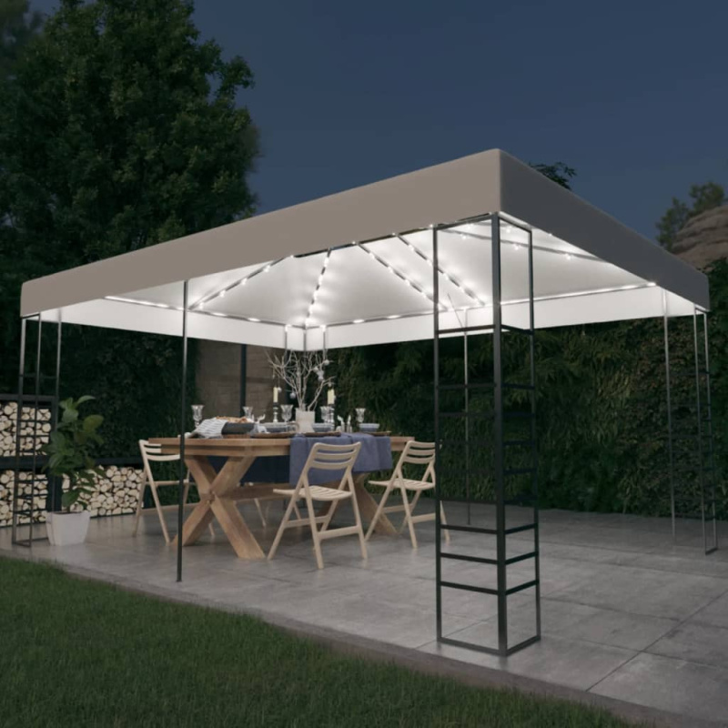 Altán Se Světelnými Led Řetězy 4 X 3 X 2,7 M Bílý - Antracitová