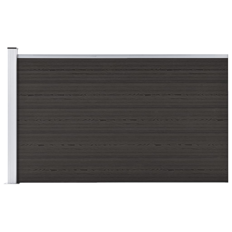 Plotový Dílec Wpc 175 X 105 Cm Černý - Černá / 3 sekce