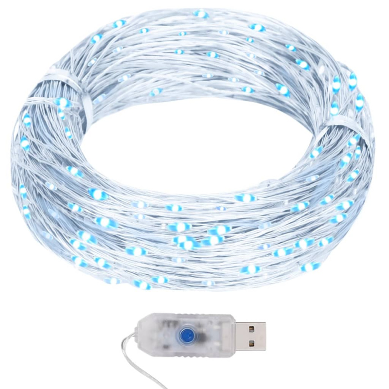 Světelný Řetěz S Mikro Led 400 Led Studený Bílý 8 Funkcí - Studená bílá / 30 m