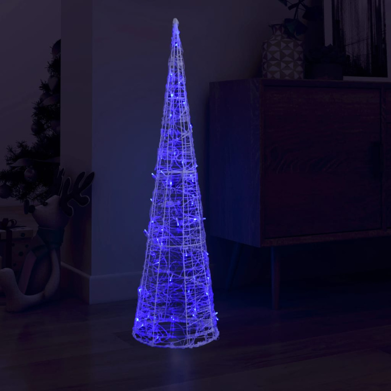 Akrylový Dekorativní Světelný Led Kužel Modrý - Studená bílá / 120 cm