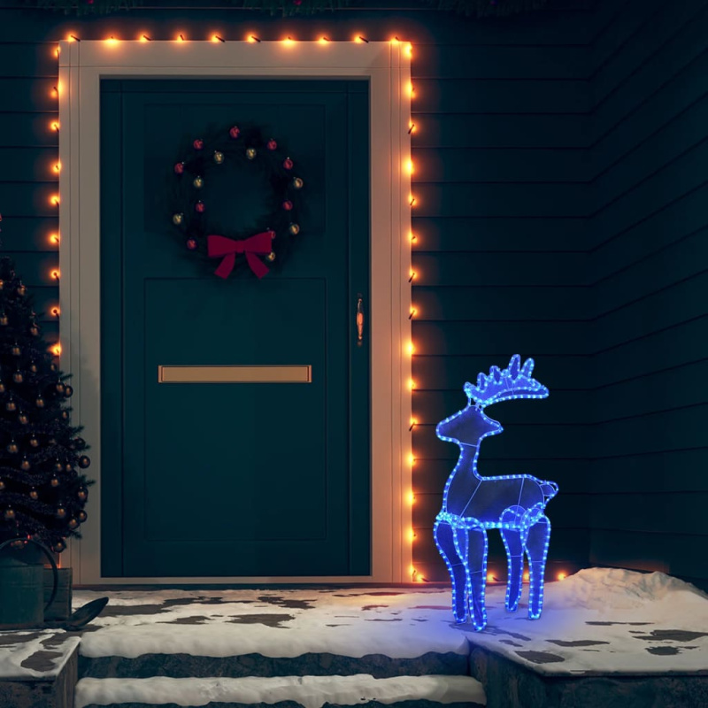 Sob Vánoční Dekorace S Výpletem 306 Led Diod 60 X 24 X 89 Cm - Studená bílá