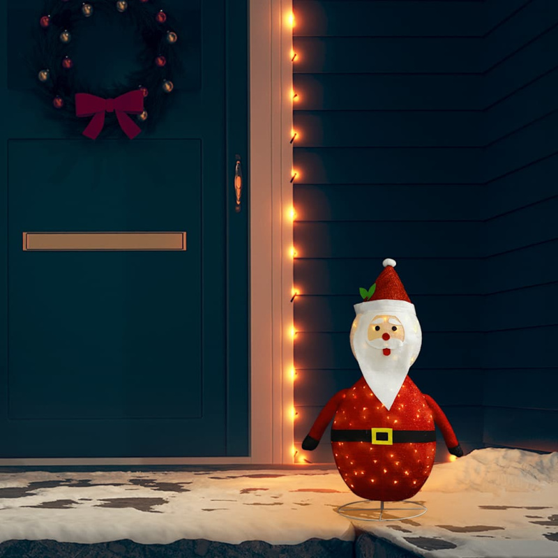 Dekorativní Vánoční Santa Claus S Led Luxusní Tkanina - 90 cm