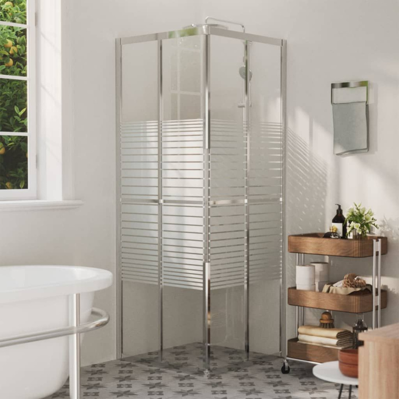 Sprchová zástěna BestBerg 150761 / 80 × 70 × 180 cm / stříbrná/transparentní